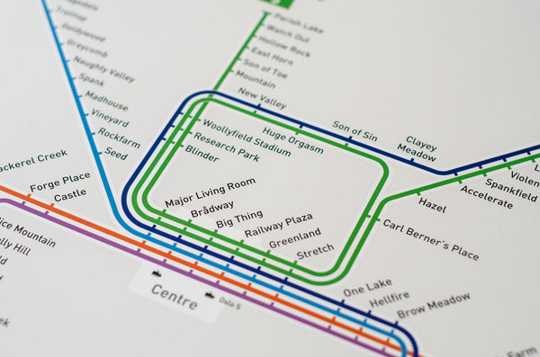 Oslo Metro Map: Literal English Translation A2 Art Poster