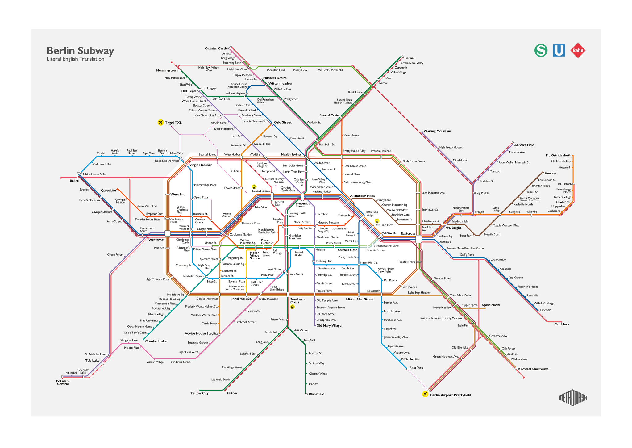 Berlin Metro Map: Literal English Translation A2 Art Poster